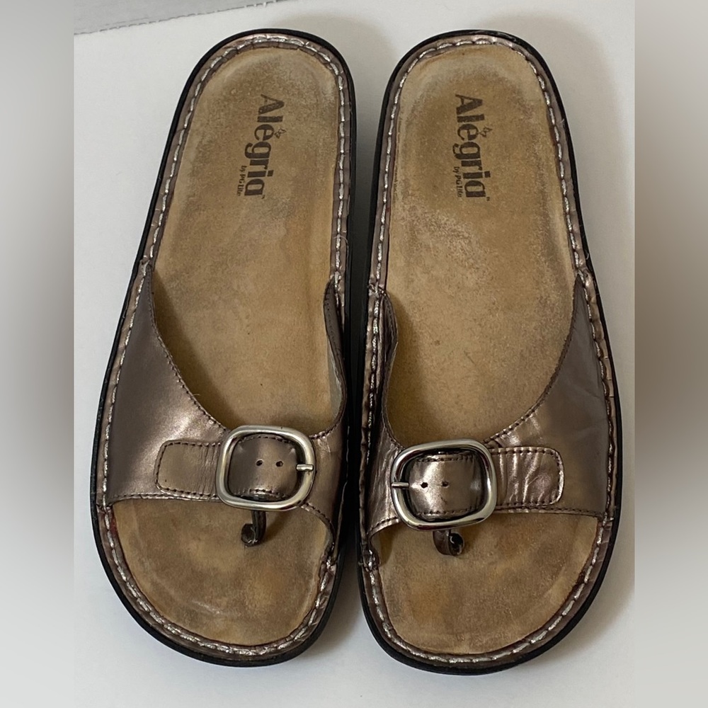 Alegria Pre-Owned Women’s Mil-204 Pewter Slide on Thong US Size 10